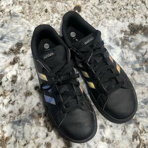 Adidas, Samba black and silver boys, tennis shoes size 5.5 NWOT